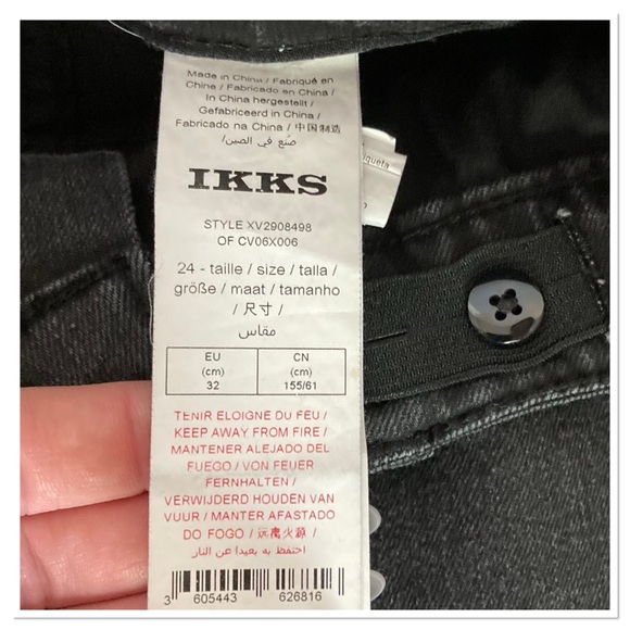 Ikks Flare Jeans Black Wash Size 24 - Picture 8 of 8